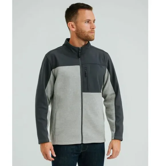 Swiss Tech Men's Gray Full Zip Coats Fleece Winter Jacket L/G (42-44) - Picture 1 of 9